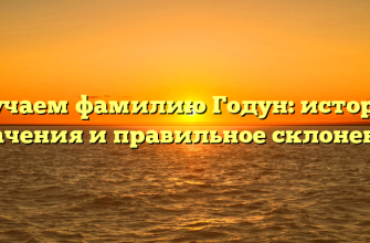 Изучаем фамилию Годун: история, значения и правильное склонение