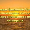 Изучаем фамилию Гриши: происхождение, историю и правильное склонение с помощью экспертов