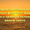 Исследуем происхождение и значение фамилии Дамира: история и правила склонения на вашем сайте
