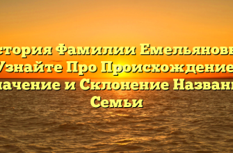 История Фамилии Емельяновна: Узнайте Про Происхождение, Значение и Склонение Названия Семьи