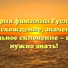История фамилии Гусляков: происхождение, значение и правильное склонение — все, что нужно знать!