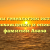 Основы генеалогии: история, происхождение и описание фамилии Абаза