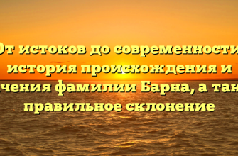 От истоков до современности: история происхождения и значения фамилии Барна, а также правильное склонение