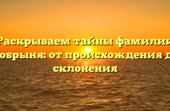 Раскрываем тайны фамилии Добрыня: от происхождения до склонения