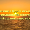 Фамилия Адно: исход и трансформация на протяжении истории + правильное склонение