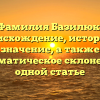 Фамилия Базилюк: происхождение, история и значение, а также грамматическое склонение в одной статье