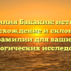Фамилия Бакакин: история, происхождение и склонение фамилии для ваших генеалогических исследований