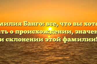 Фамилия Банго: все, что вы хотели знать о происхождении, значении и склонении этой фамилии!