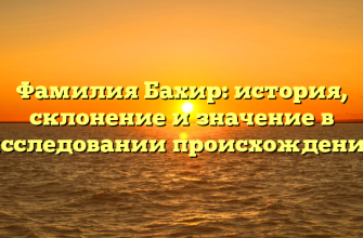 Фамилия Бахир: история, склонение и значение в исследовании происхождения