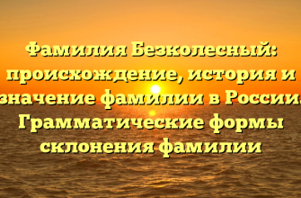Фамилия Безколесный: происхождение, история и значение фамилии в России. Грамматические формы склонения фамилии Фамилия Безколесный: происхождение, история и значение фамилии в России. Грамматические формы склонения фамилии