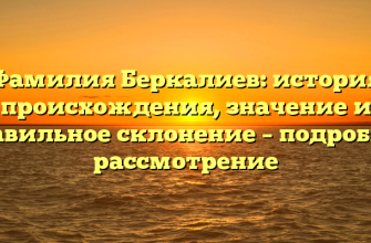 Фамилия Беркалиев: история происхождения, значение и правильное склонение – подробное рассмотрение