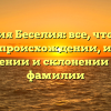 Фамилия Беселия: все, что нужно знать о происхождении, истории, значении и склонении этой фамилии