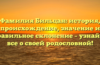 Фамилия Бильцан: история, происхождение, значение и правильное склонение – узнайте все о своей родословной!