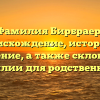 Фамилия Бирбраер: происхождение, история и значение, а также склонение фамилии для родственников