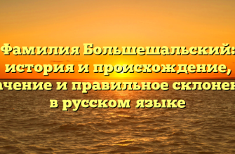 Фамилия Большешальский: история и происхождение, значение и правильное склонение в русском языке