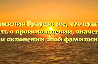 Фамилия Брауни: все, что нужно знать о происхождении, значении и склонении этой фамилии