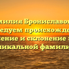 Фамилия Брониславовна: исследуем происхождение, значение и склонение этой уникальной фамилии