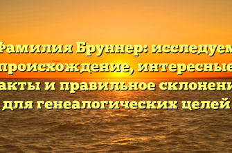 Фамилия Бруннер: исследуем происхождение, интересные факты и правильное склонение для генеалогических целей