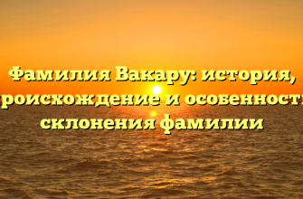Фамилия Вакару: история, происхождение и особенности склонения фамилии