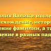 Фамилия Валико: исследуем происхождение, историю и значение фамилии, а также склонение в разных падежах