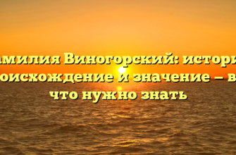 Фамилия Виногорский: история, происхождение и значение — все, что нужно знать