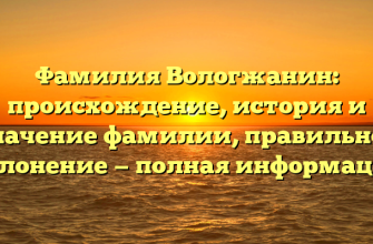Фамилия Вологжанин: происхождение, история и значение фамилии, правильное склонение — полная информация