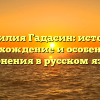 Фамилия Гадасин: история, происхождение и особенности склонения в русском языке