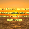 Фамилия Ганиц: исследование происхождения, значения и склонение этой уникальной фамилии