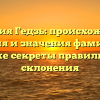 Фамилия Гедзь: происхождение, история и значения фамилии, а также секреты правильного склонения