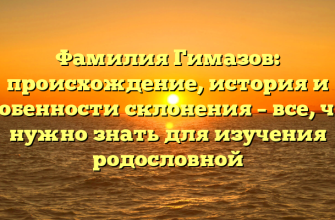 Фамилия Гимазов: происхождение, история и особенности склонения – все, что нужно знать для изучения родословной