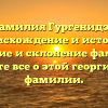 Фамилия Гургенидзе: происхождение и история, значение и склонение фамилии. Узнайте все о этой георгийской фамилии.