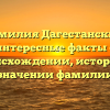 Фамилия Дагестанский: интересные факты о происхождении, истории и значении фамилии