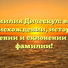 Фамилия Дическул: всё о происхождении, истории, значении и склонении этой фамилии!