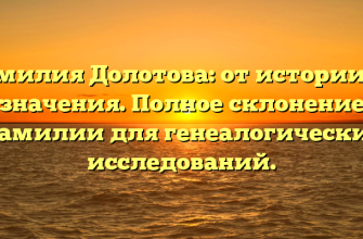 Фамилия Долотова: от истории до значения. Полное склонение фамилии для генеалогических исследований.