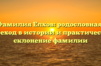Фамилия Елхов: родословная, переход в истории и практическое склонение фамилии
