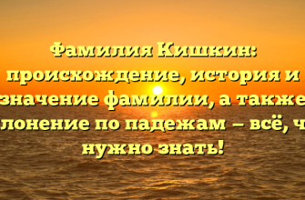 Фамилия Кишкин: происхождение, история и значение фамилии, а также склонение по падежам — всё, что нужно знать!
