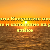 Фамилия Конушкин: история, значение и склонение на русском языке