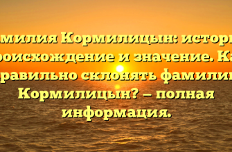 Фамилия Кормилицын: история, происхождение и значение. Как правильно склонять фамилию Кормилицын? — полная информация.