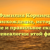 Фамилия Корниец: происхождение, история, значение и правильное склонение — все о генеалогии этой фамилии