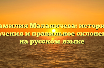 Фамилия Маланичева: история, значения и правильное склонение на русском языке