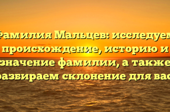 Фамилия Мальцев: исследуем происхождение, историю и значение фамилии, а также разбираем склонение для вас!