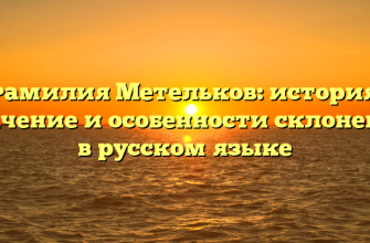 Фамилия Метельков: история, значение и особенности склонения в русском языке