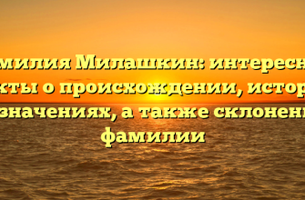 Фамилия Милашкин: интересные факты о происхождении, истории и значениях, а также склонение фамилии