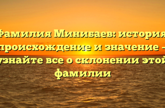 Фамилия Минибаев: история, происхождение и значение — узнайте все о склонении этой фамилии