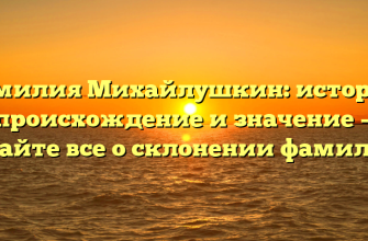 Фамилия Михайлушкин: история, происхождение и значение — узнайте все о склонении фамилии!