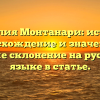Фамилия Монтанари: история, происхождение и значение, а также склонение на русском языке в статье.