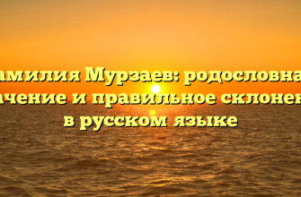 Фамилия Мурзаев: родословная, значение и правильное склонение в русском языке