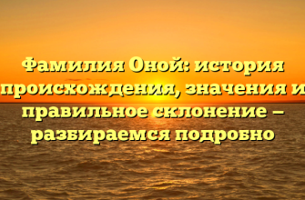 Фамилия Оной: история происхождения, значения и правильное склонение — разбираемся подробно