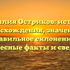 Фамилия Остриков: история происхождения, значение и правильное склонение – интересные факты и сведения