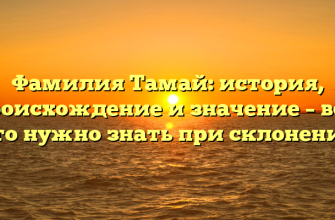 Фамилия Тамай: история, происхождение и значение – все, что нужно знать при склонении